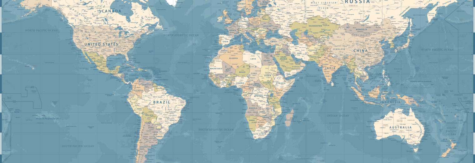 Carte du monde pour illustrer l'étendue s