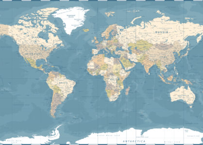 Carte du monde pour illustrer l'étendue s